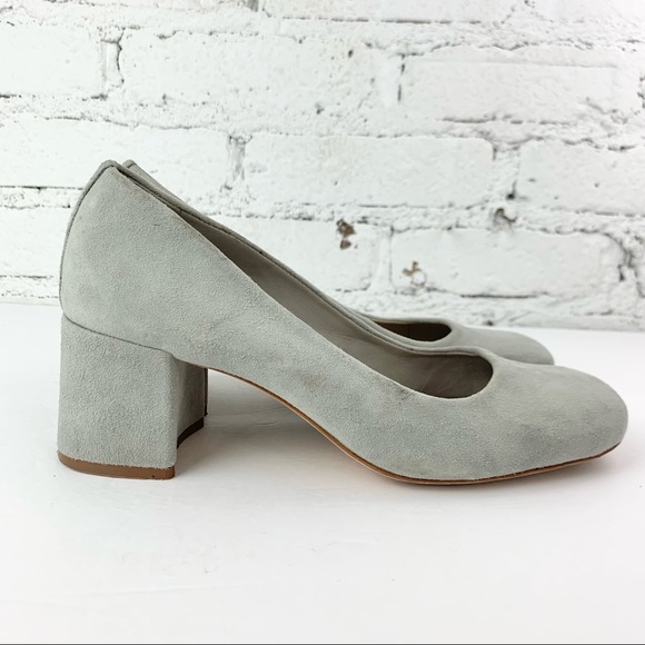 Bernardo The Jackie Suede Grey Square Toe Heel 9 - Picture 3 of 16
